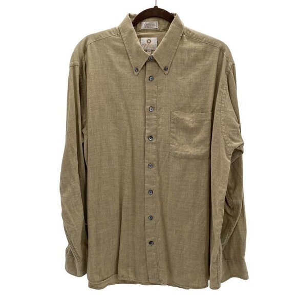 Viyella Long Sleeve Button Down Tan Shirt Men’s Size XL - Picture 1 of 5